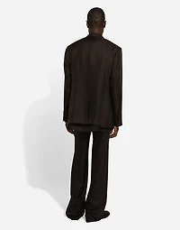 Double-breasted silk Taormina-fit jacket