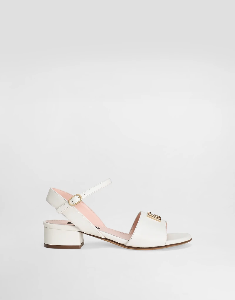 Calfskin sandals with DG logo