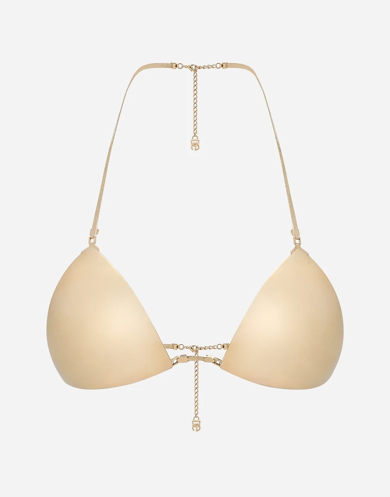 Rigid decorative metal bra