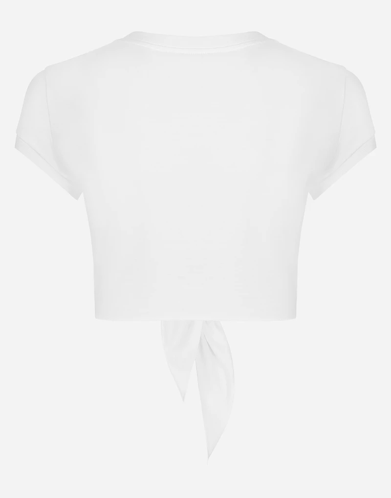 Jersey T-shirt with DG logo and knot detail