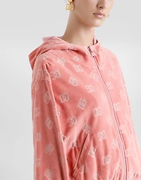 Chenille jacquard hoodie with DG logo