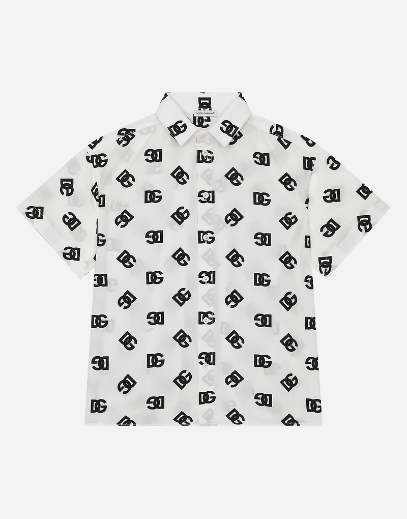Poplin shirt with DG logo print