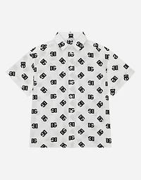 Poplin shirt with DG logo print