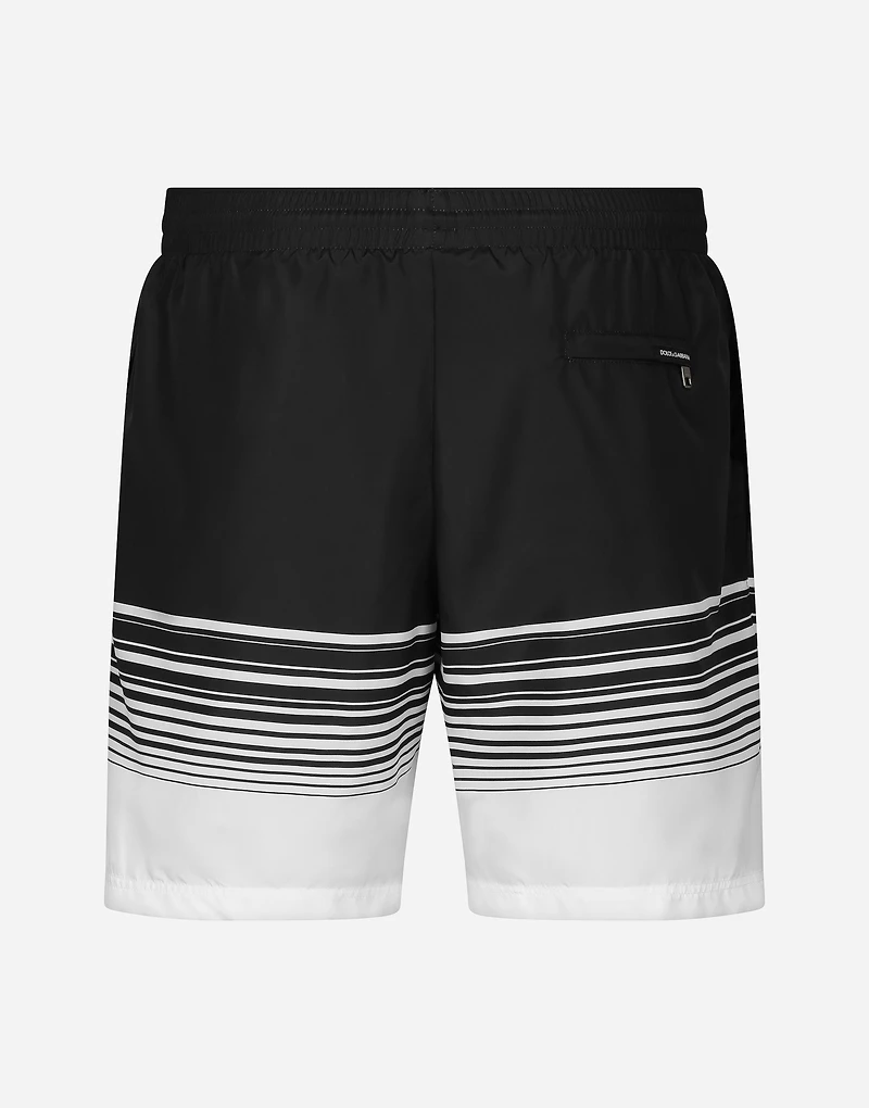 Mid-rise swim trunks with DG print