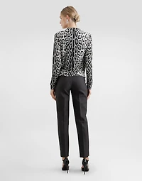 Leopard-print silk cardigan