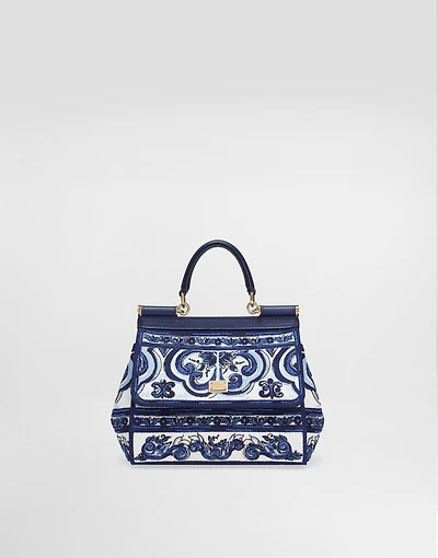 Medium Sicily handbag with Majolica embroidery