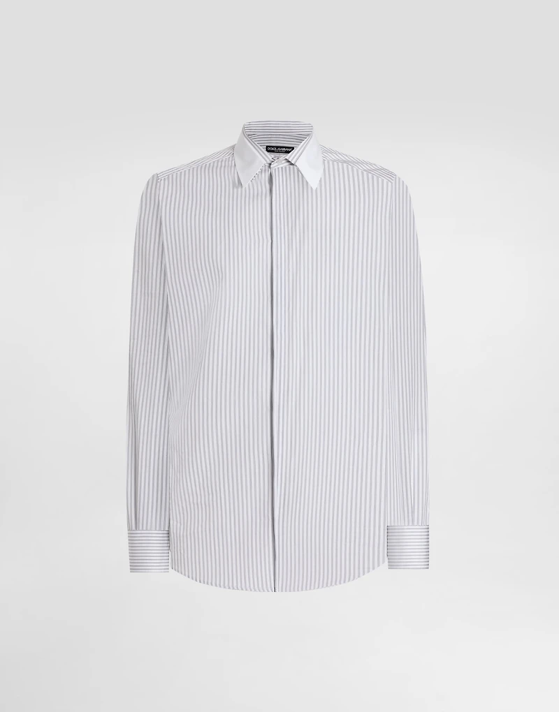 Striped poplin martini shirt