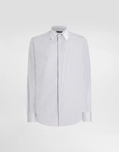 Striped poplin martini shirt