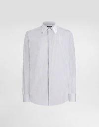Striped poplin martini shirt