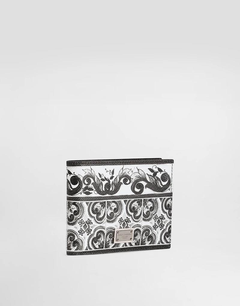 Majolica-print calfskin wallet