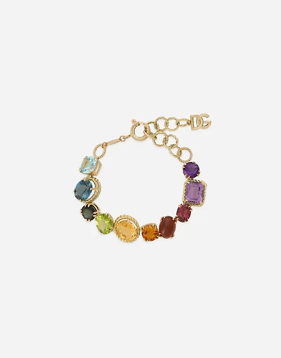  Rainbow Bracelet  18 carat yellow gold multicolored gems