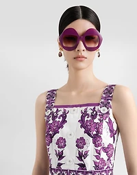 Majolica-print poplin dress