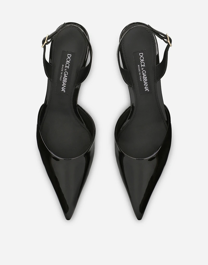 Patent leather slingbacks