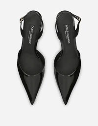 Patent leather slingbacks