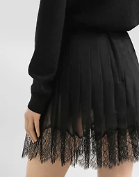 Pleated chiffon short skirt
