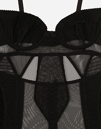 Tulle minidress with corset details
