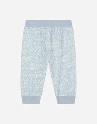 Jersey jogging pants with all-over logo print