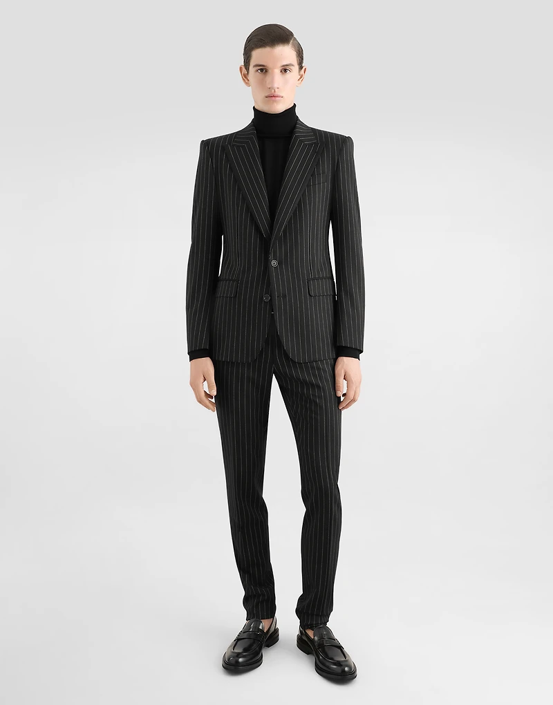Single-breasted pinstripe stretch wool Sicily-fit suit