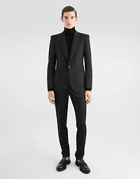 Single-breasted pinstripe stretch wool Sicily-fit suit
