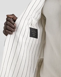 Single-breasted pinstripe linen-blend jacket