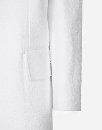 Single-breasted cotton raschel tweed jacket