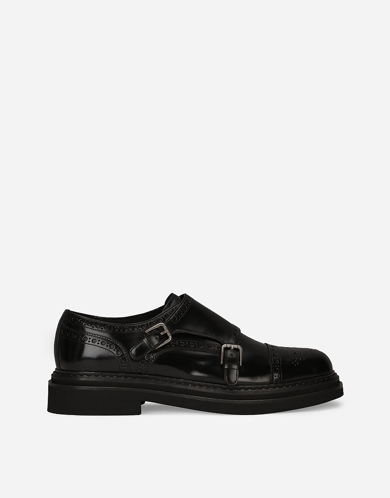 Brushed calfskin monkstrap shoes