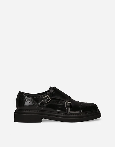 Brushed calfskin monkstrap shoes
