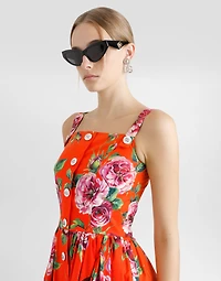 Cotton sundress with rose print