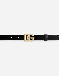Patent leather belt with DG logo
