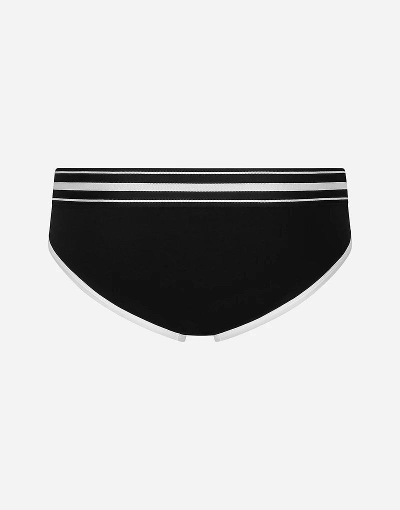 Mid-rise briefs in two-way stretch cotton jersey