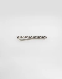 Metal rhinestone-detailed tie clip