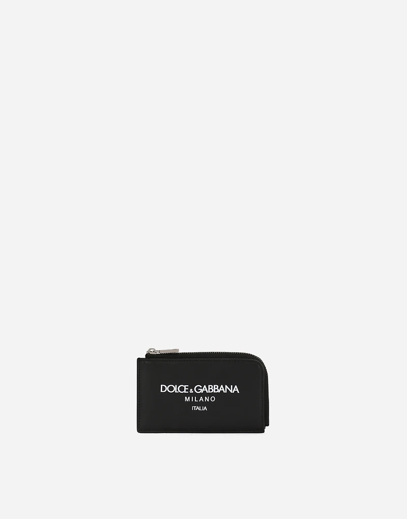 Calfskin card holder with logo