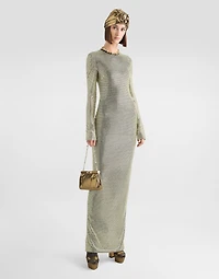 Long crystal mesh dress