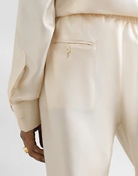Silk twill jogging trousers