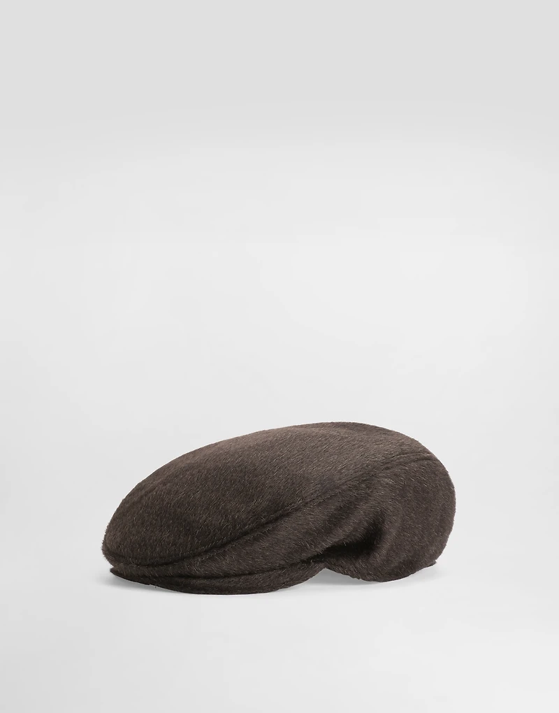 Wool and llama flat cap