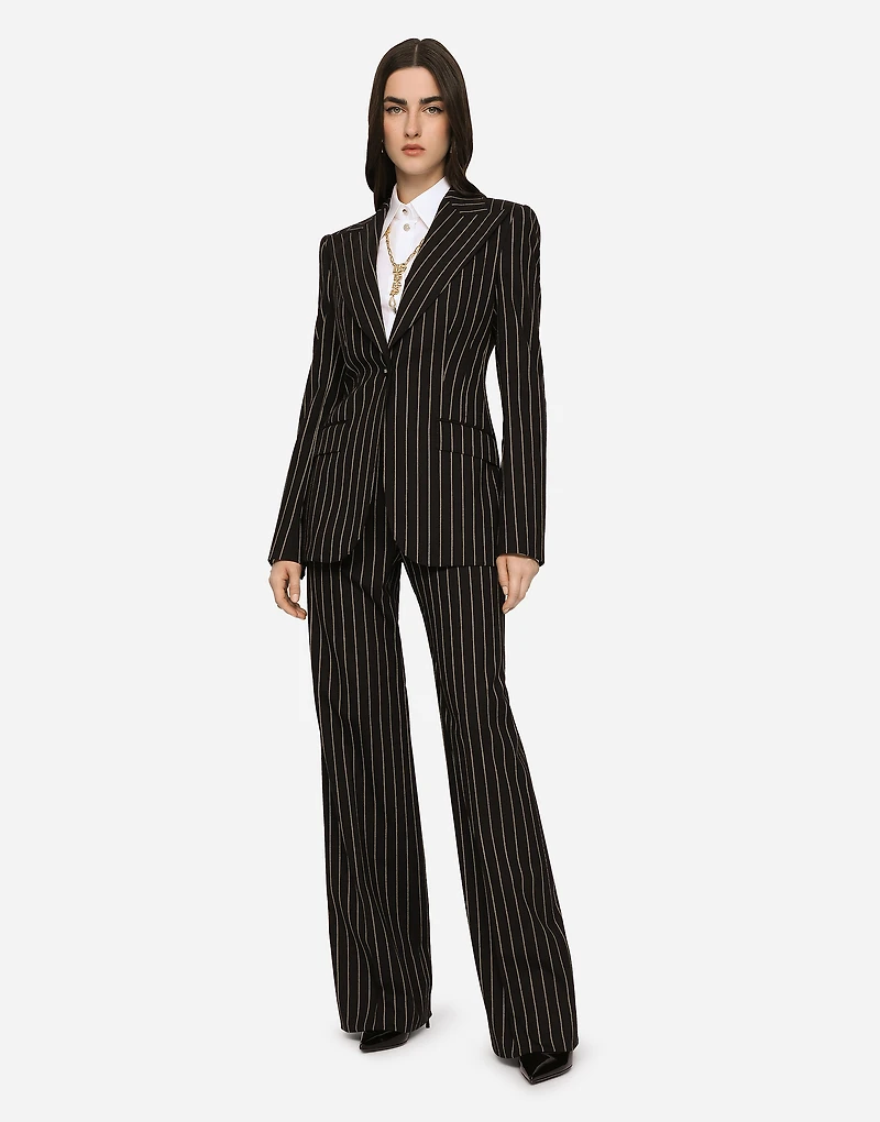 Pinstripe wool Turlington blazer