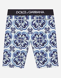 Majolica-print interlock cycling shorts