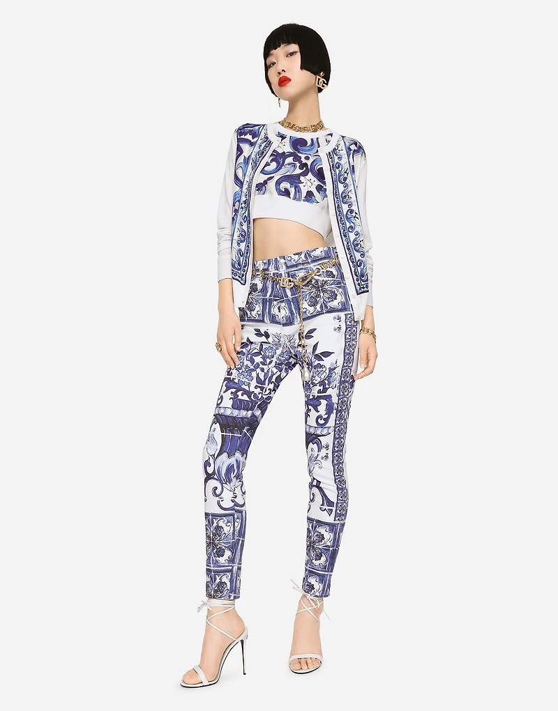 Majolica-print Grace jeans