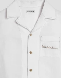 Non-stretch linen shirt with Dolce&Gabbana logo