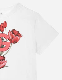 Jersey T-shirt with tulip print