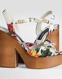 Jacquard platform sandals