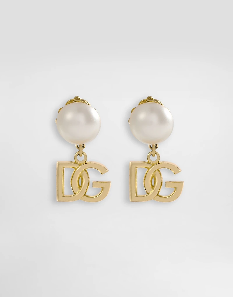 Earrings with DG logo and pearl