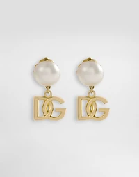 Earrings with DG logo and pearl