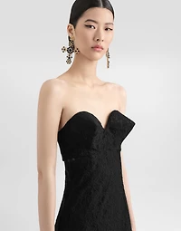 Strapless lace dress with conical cups