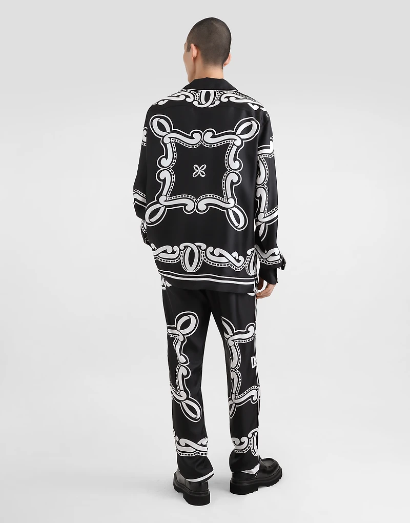 Silk vanity shirt with bandanna print