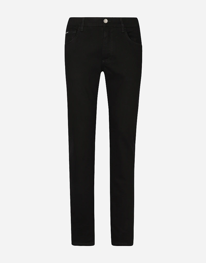 Black wash slim-fit stretch jeans