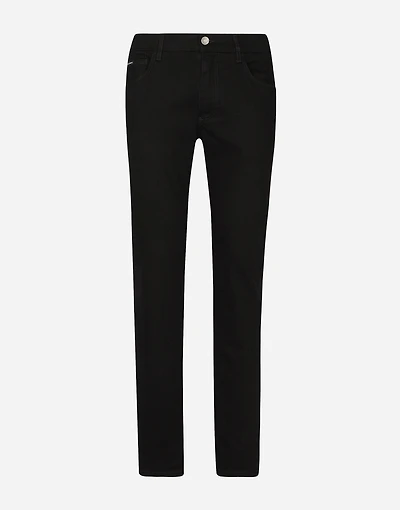 Black wash slim-fit stretch jeans