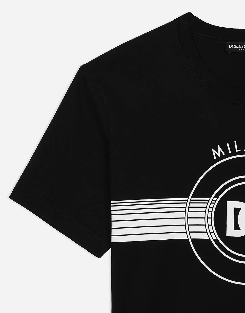 Short-sleeved cotton T-shirt with DG print