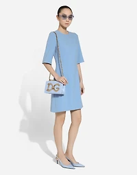 Wool crêpe midi fit-and-flare dress