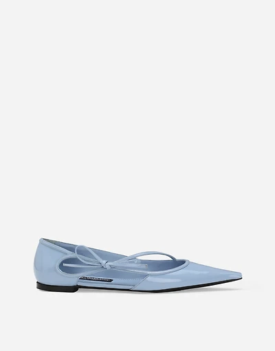 Polished calfskin ballet flats